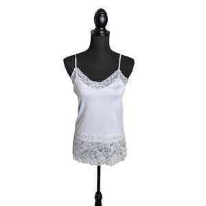White House Black Market Women's Oyster Pearl Lace Camisole M